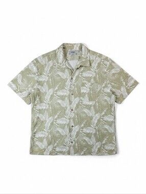 COOFANDY Hawaiian Tropical Leaf Button Down Shirt Men's XXL 100% Cotton